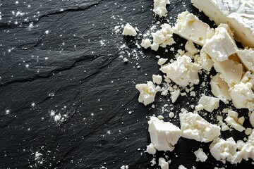 Crumbling feta cheese