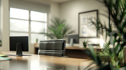 Fototapeta premium illustration of the atmosphere in a modern office, work activities in the office, discipline, neatness, aesthetics