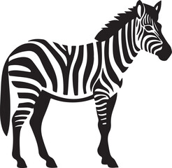Zebra Silhouette Vector Illustration White Background