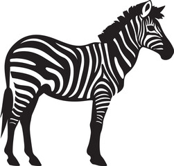 Zebra Silhouette Vector Illustration White Background