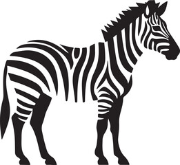 Zebra Silhouette Vector Illustration White Background