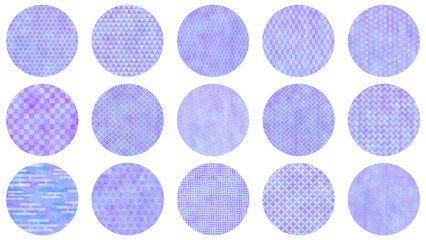 和柄セット 円形 紫色