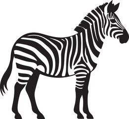 Zebra Silhouette Vector Illustration White Background
