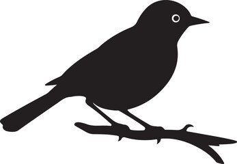 Cuckoo Silhouette Vector Illustration White Background