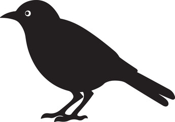 Cuckoo Silhouette Vector Illustration White Background