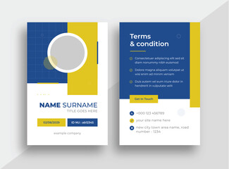 Corporate ID Card Design Template, Company employee ID card, Clean ID Card, Office ID card