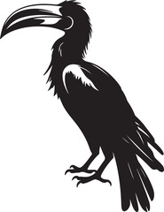 Hornbill Silhouette Vector Illustration White Background © marbledesign