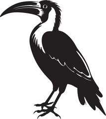 Hornbill Silhouette Vector Illustration White Background © marbledesign