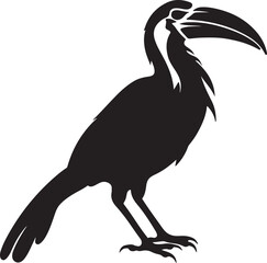 Fototapeta premium Hornbill Silhouette Vector Illustration White Background