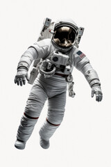 Astronaut helmet white background protection.