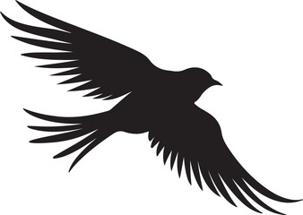 Swift Bird Silhouette Vector Illustration White Background