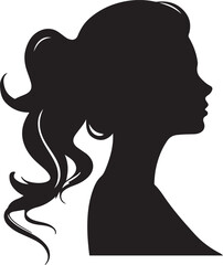 Beautiful Women Silhouette Vector Illustration White Background