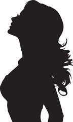 Beautiful Women Silhouette Vector Illustration White Background