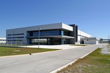 Modern Industrial Building with Glass Facade