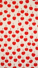 Large size red cherries pattern backgrounds wallpaper.