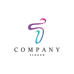 Obraz premium Initial T Letter Alphabet Logo Modern and Luxury Design Icon Vector Template Element