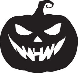 Halloween Pumpkin Silhouette Vector Illustration White Background