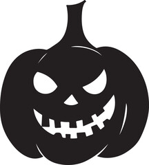 Halloween Pumpkin Silhouette Vector Illustration White Background