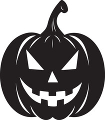 Halloween Pumpkin Silhouette Vector Illustration White Background