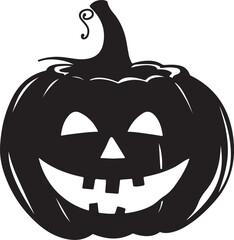 Halloween Pumpkin Silhouette Vector Illustration White Background