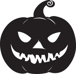 Halloween Pumpkin Silhouette Vector Illustration White Background