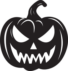 Halloween Pumpkin Silhouette Vector Illustration White Background