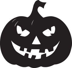 Halloween Pumpkin Silhouette Vector Illustration White Background