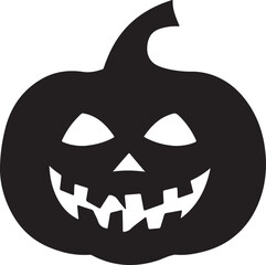 Halloween Pumpkin Silhouette Vector Illustration White Background