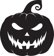 Halloween Pumpkin Silhouette Vector Illustration White Background
