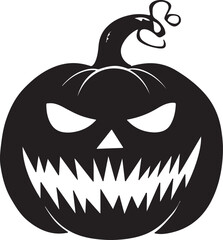 Halloween Pumpkin Silhouette Vector Illustration White Background
