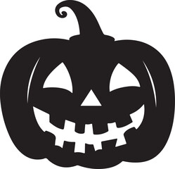 Halloween Pumpkin Silhouette Vector Illustration White Background