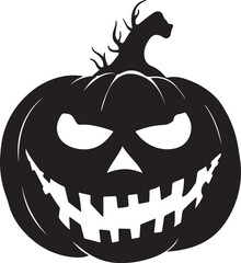 Halloween Pumpkin Silhouette Vector Illustration White Background