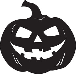 Halloween Pumpkin Silhouette Vector Illustration White Background