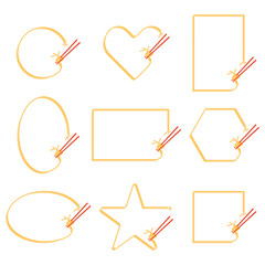 Set Noodle And Chopsticks Frame Shape Logo Element Vector Design Collection.