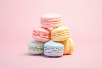 Obraz premium Aesthetic macaron background macarons food confectionery.