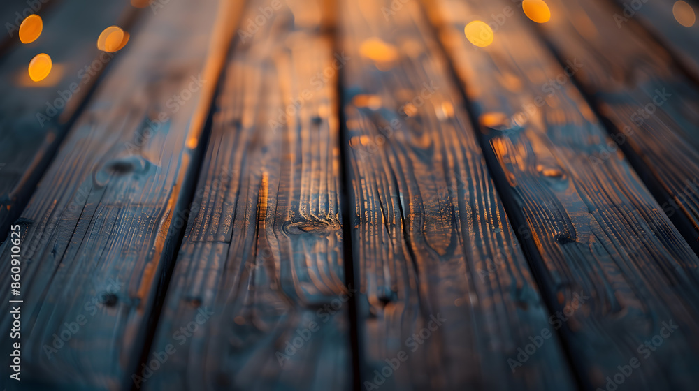 Poster wooden with abstract bokeh background : generative ai