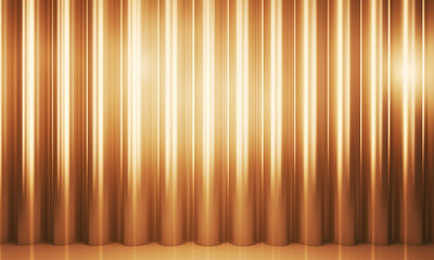 A golden corrugated glass texture . A panel with luxury aesthetic backdrop, with acryl sheet material. Gold background