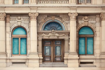 Obraz premium Bank building architecture window.