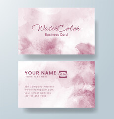 Beautiful business card template with watercolor