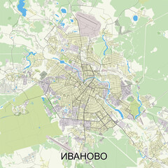 Ivanovo, Russia map poster art