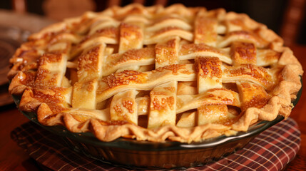 Delicious traditional homemade apple pie 