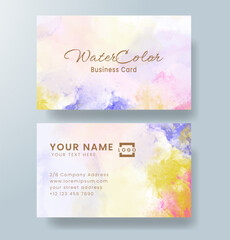 Beautiful business card template with watercolor