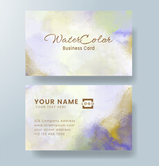 Beautiful business card template with watercolor