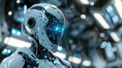 Fototapeta premium Futuristic Robotic AI - Generative AI
