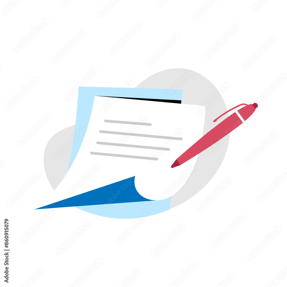 Poster add note page, write something concept illustration flat design. simple modern graphic element for e
