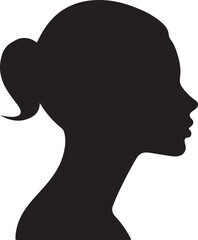Female Head Silhouette Vector Illustration White Background