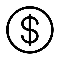 dollar icon with line style, perfect for user interface projects