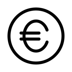 euro icon with line style, perfect for user interface projects