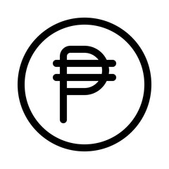 peso icon with line style, perfect for user interface projects