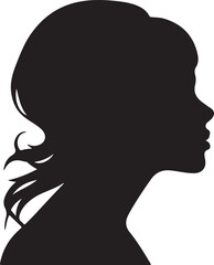 Female Head Silhouette Vector Illustration White Background